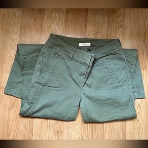 Loft Skinny Zip Pocket Sateen Pants in Eucalyptus Leaf